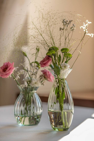 Slender glass vase W-637B optic H:20 cm D:8,5 cm