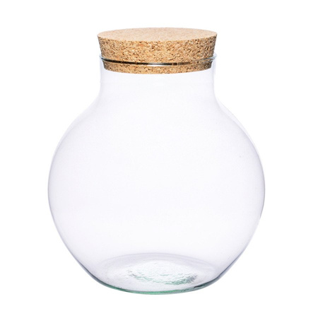Glass vase W-503A+korek H:27,5cm D:25cm